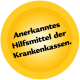 Button anerkanntes Hilfsmittel der Krankenkassen